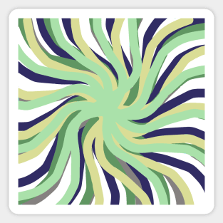 Geometric. vane. green. white. dark-blue. colorful. abstract. Sticker